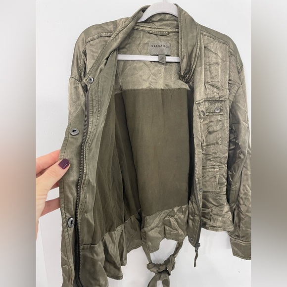 Marrakech, Small, gray green pewter color lined lightweight fall jacket w/ belt - Picture 5 of 7